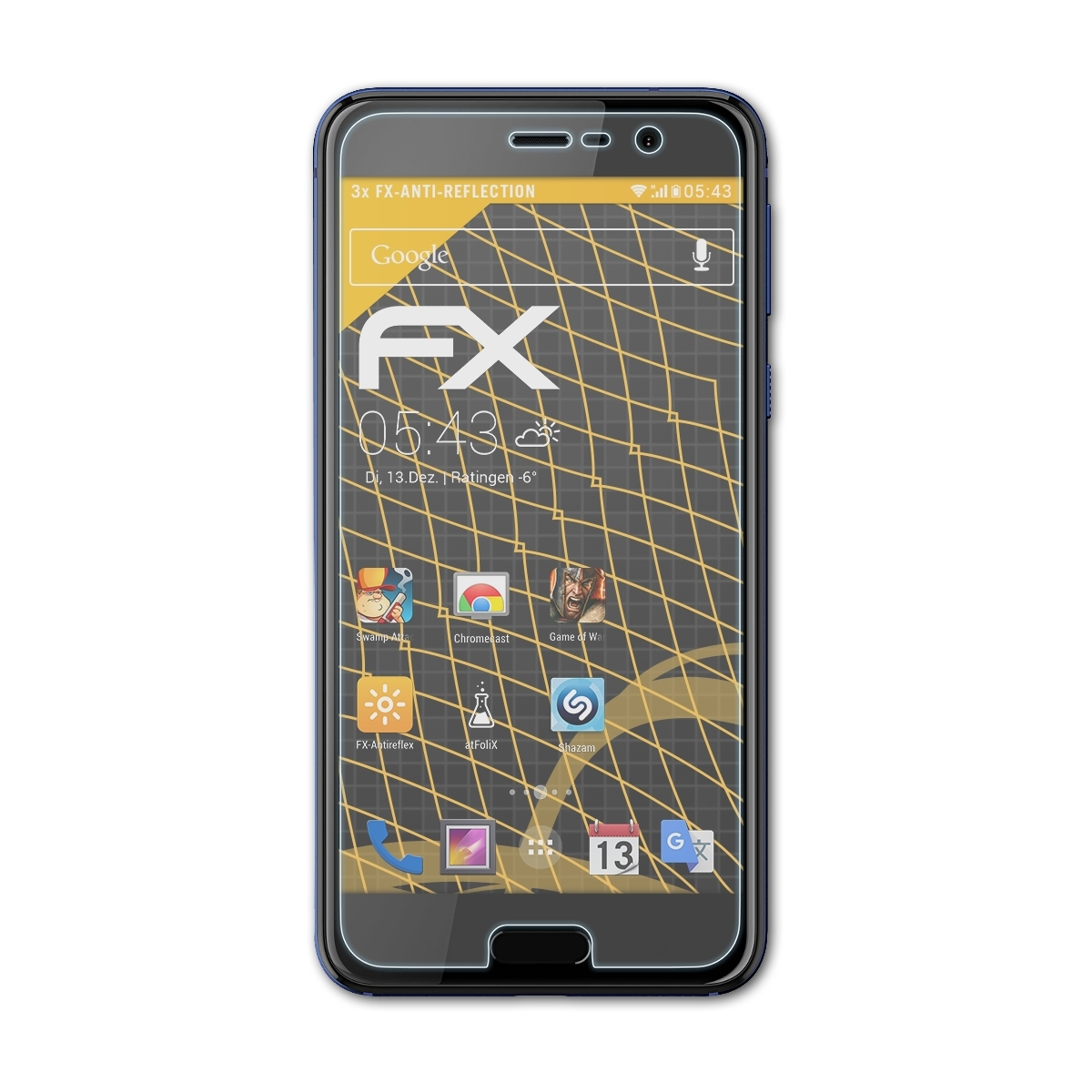 ATFOLIX FX-Antireflex HTC Play) U Displayschutz(für 3x