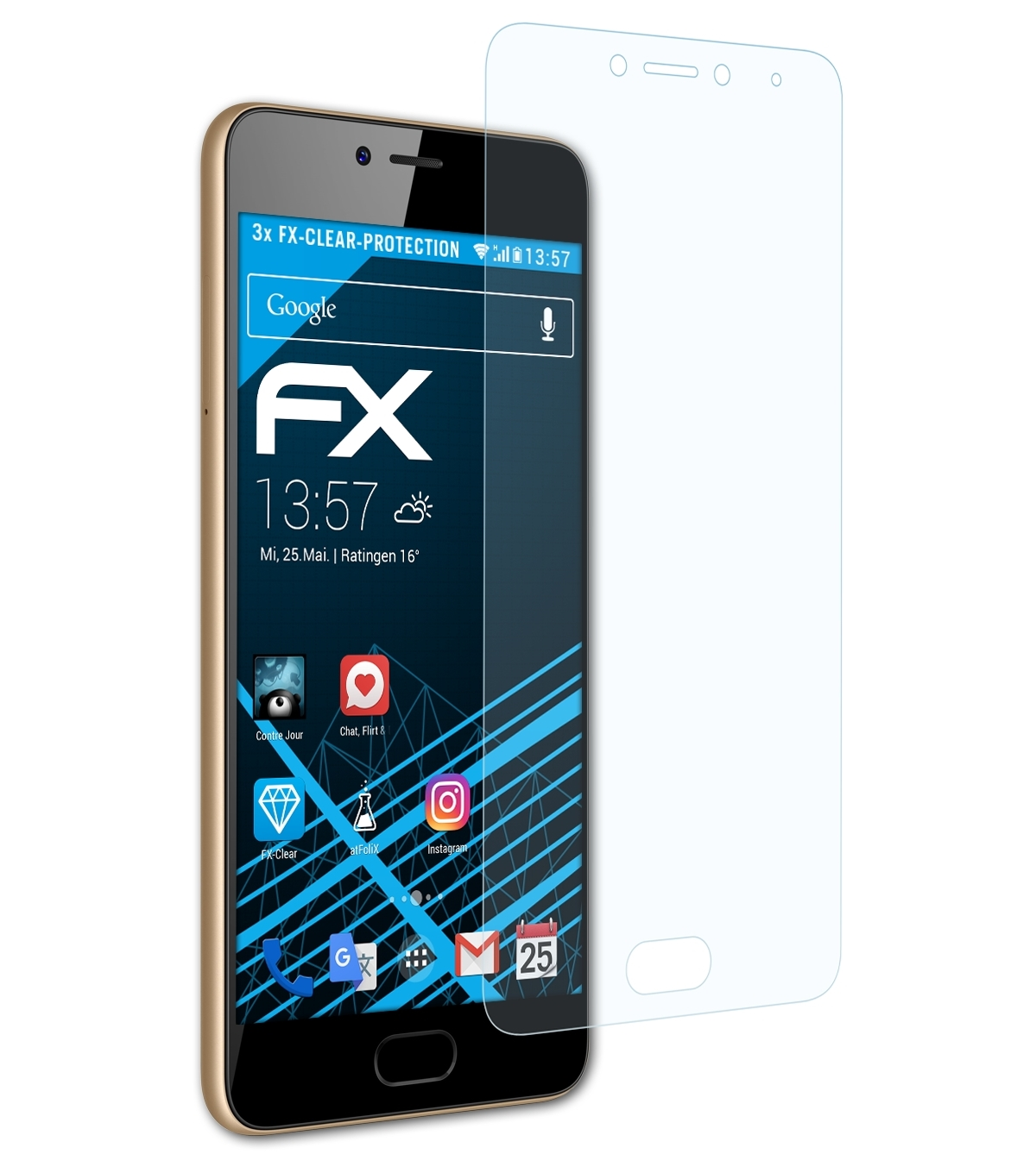 ATFOLIX 3x FX-Clear M5c) Displayschutz(für Meizu