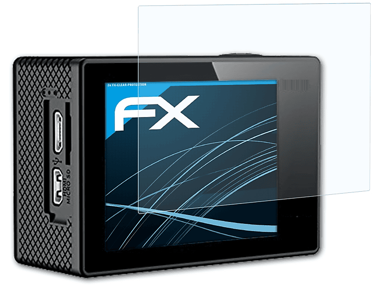 ATFOLIX Displayschutz(für 3x Plus) Akaso FX-Clear EK7000