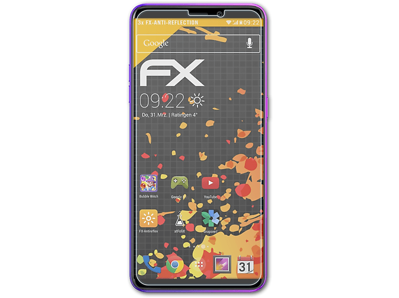 Power Displayschutz(für ATFOLIX 3L) FX-Antireflex Ulefone 3x