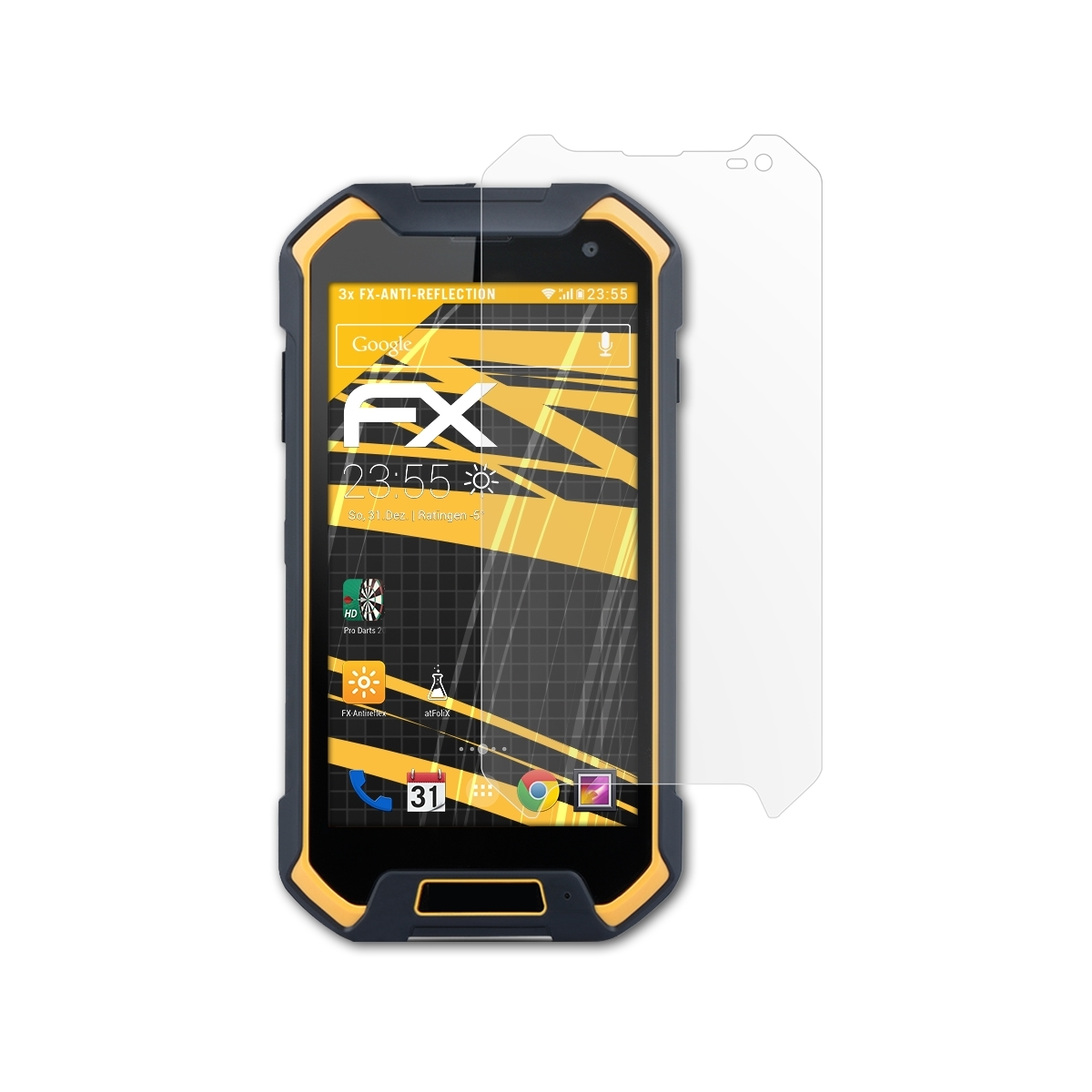 ATFOLIX 3x FX-Antireflex Displayschutz(für Runbo F1)