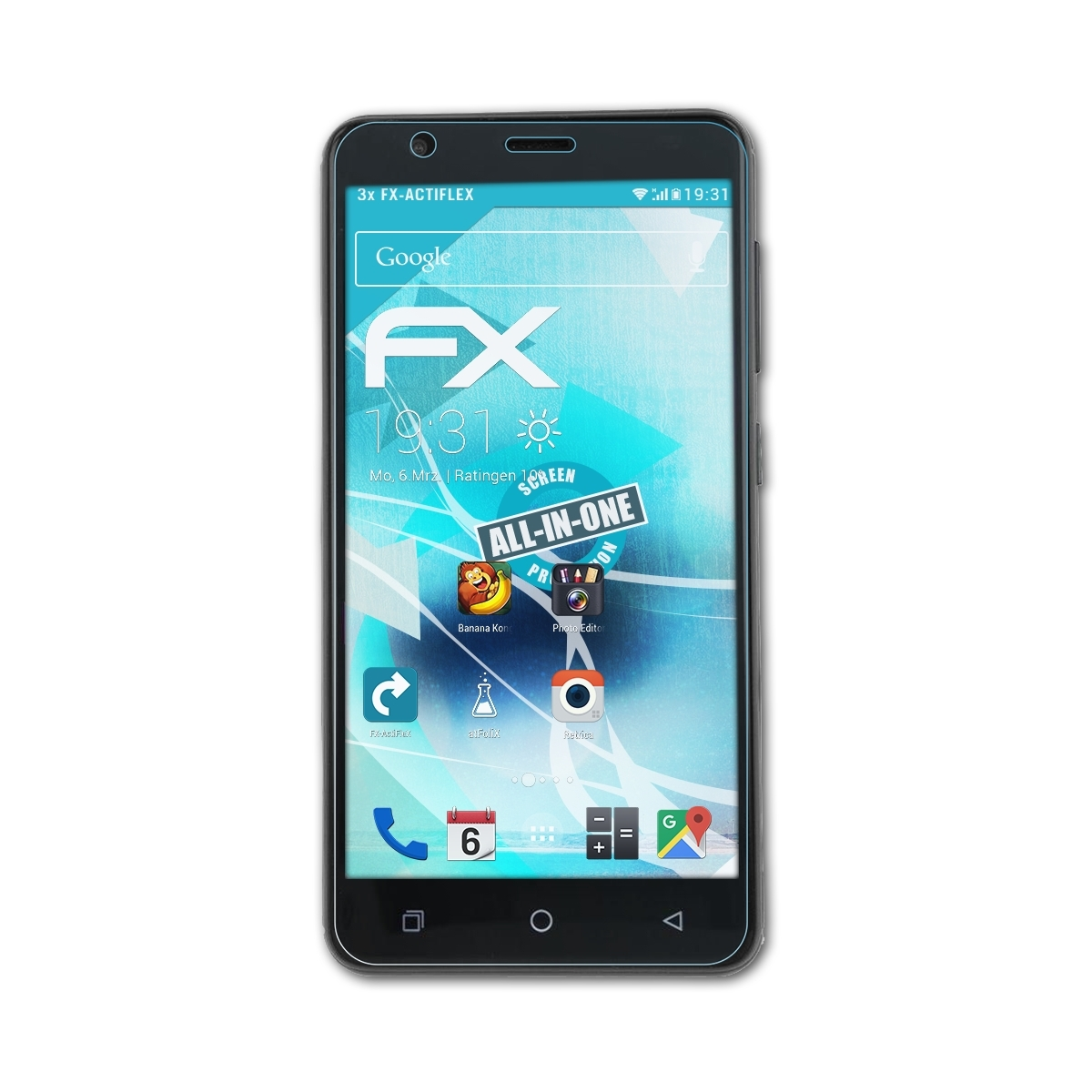 ATFOLIX 3x Displayschutz(für Fun 8) myPhone FX-ActiFleX