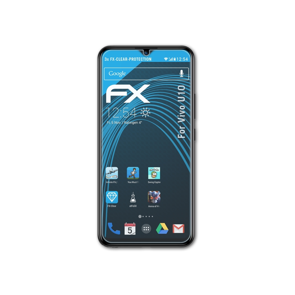 Displayschutz(für ATFOLIX U10) Vivo FX-Clear 3x