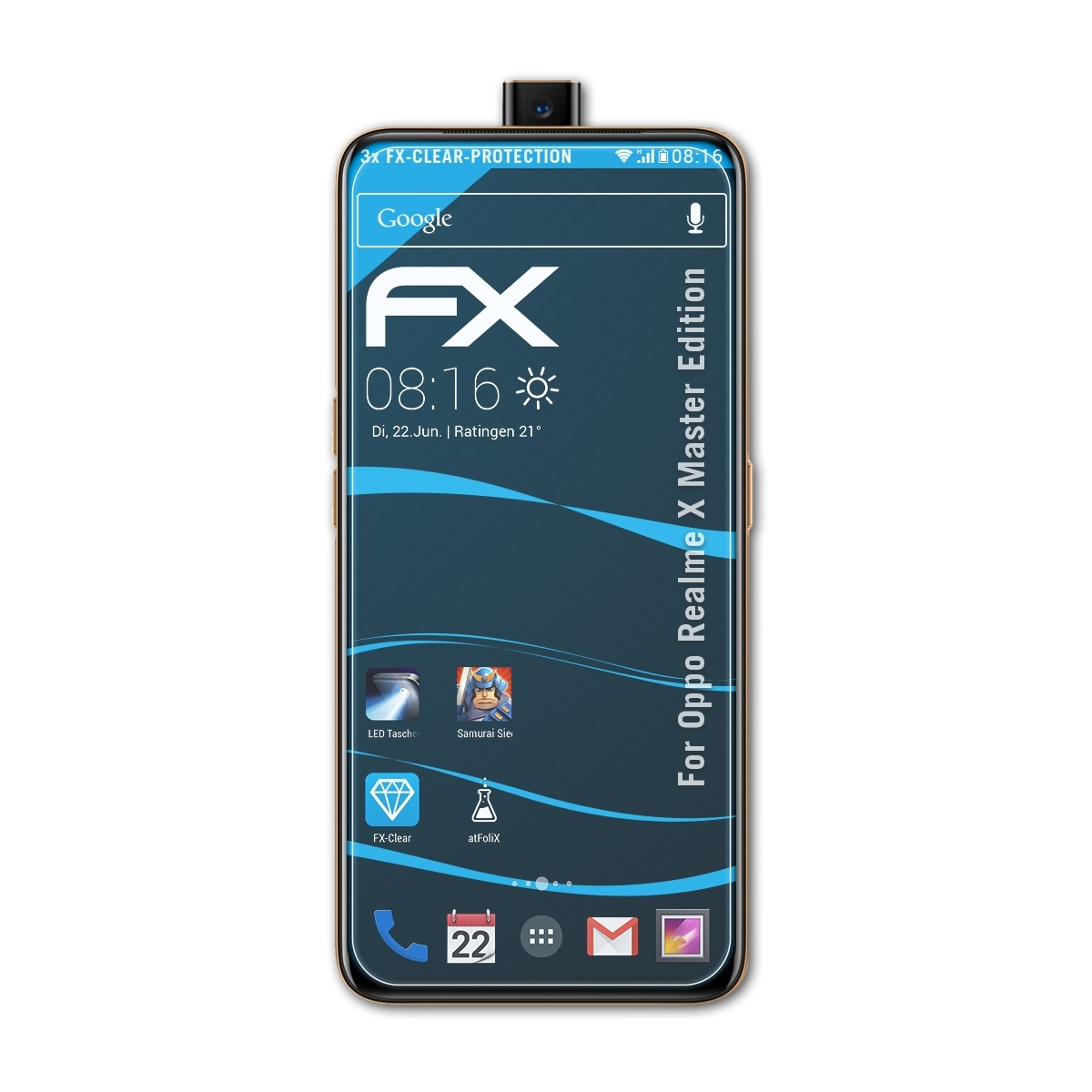 ATFOLIX 3x FX-Clear Master Oppo X Edition) Displayschutz(für Realme