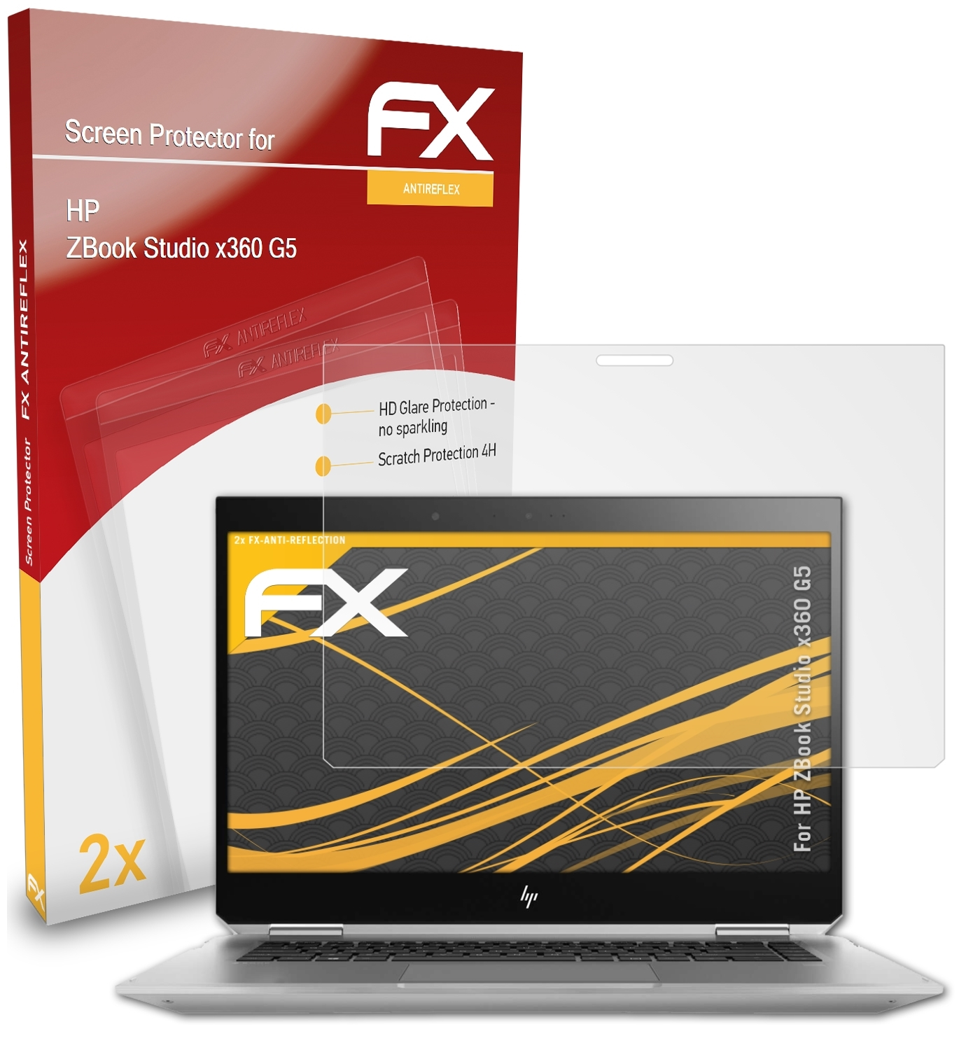 ATFOLIX 2x x360 Displayschutz(für Studio HP G5) ZBook FX-Antireflex