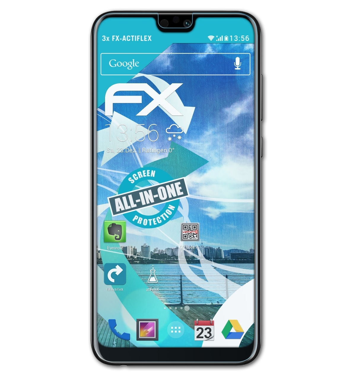 Honor Huawei 3x ATFOLIX FX-ActiFleX 9N) Displayschutz(für