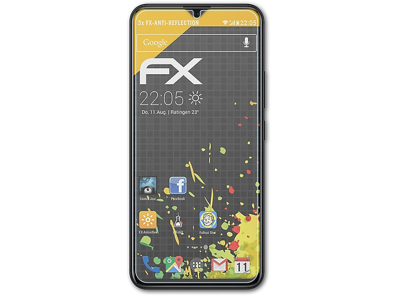 ATFOLIX 3x FX-Antireflex Displayschutz(für Vivo Y19)