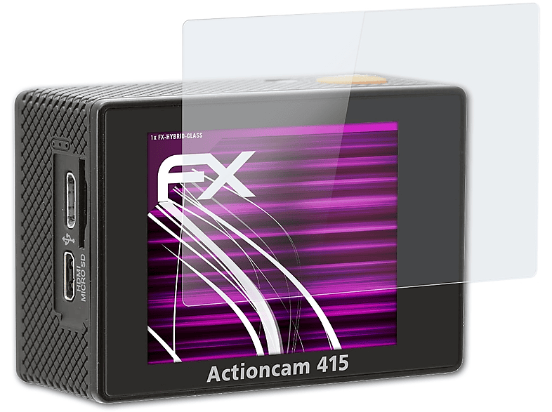 415 425) Actioncam Schutzglas(für Rollei FX-Hybrid-Glass / ATFOLIX