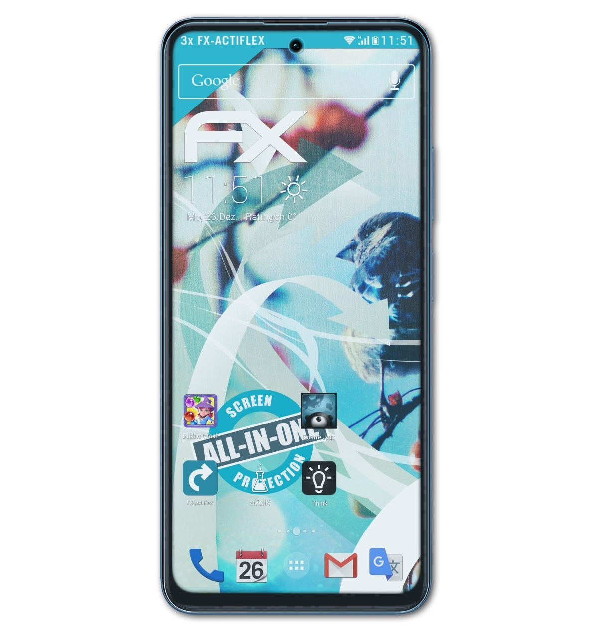 klar&flexibel Displayschutz(für Redmi Xiaomi ATFOLIX K50i) 3x