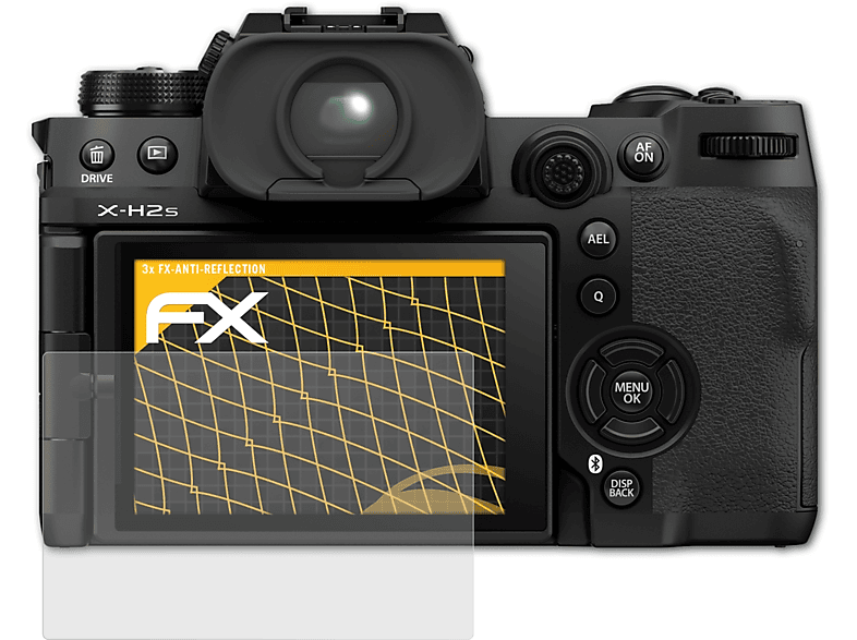 Displayschutz(für 3x ATFOLIX matt&stoßfest X-H2s) Fujifilm