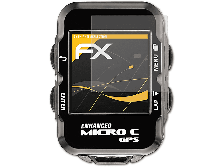 ATFOLIX 3x FX-Antireflex GPS) Displayschutz(für Lezyne Micro C