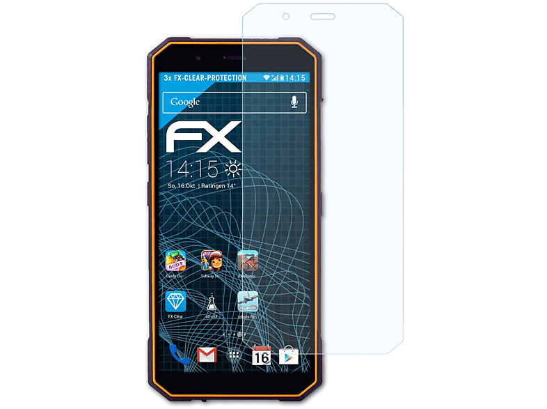 ATFOLIX 3x klar&stoßfest Displayschutz(für Hammer H Energy 18x9)