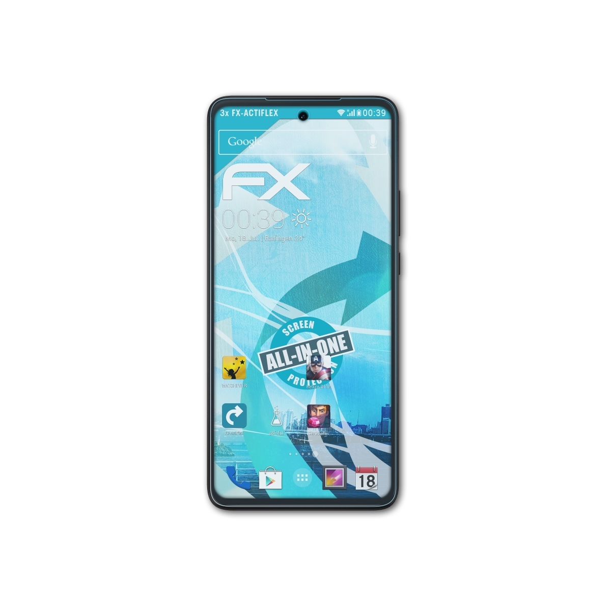 Edge klar&flexibel (2022)) ATFOLIX 3x Displayschutz(für Motorola