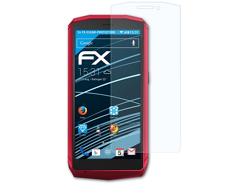 ATFOLIX 3x klar&stoßfest Displayschutz(für Cubot Pocket)