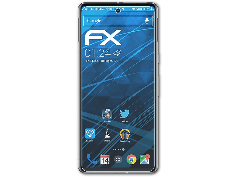 ATFOLIX 3x klar&stoßfest Displayschutz(für Google Pixel 7)