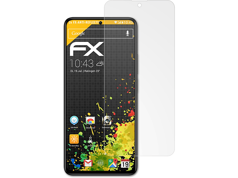 ATFOLIX 3x matt&stoßfest Displayschutz(für Xiaomi Redmi Note 11 Pro+)