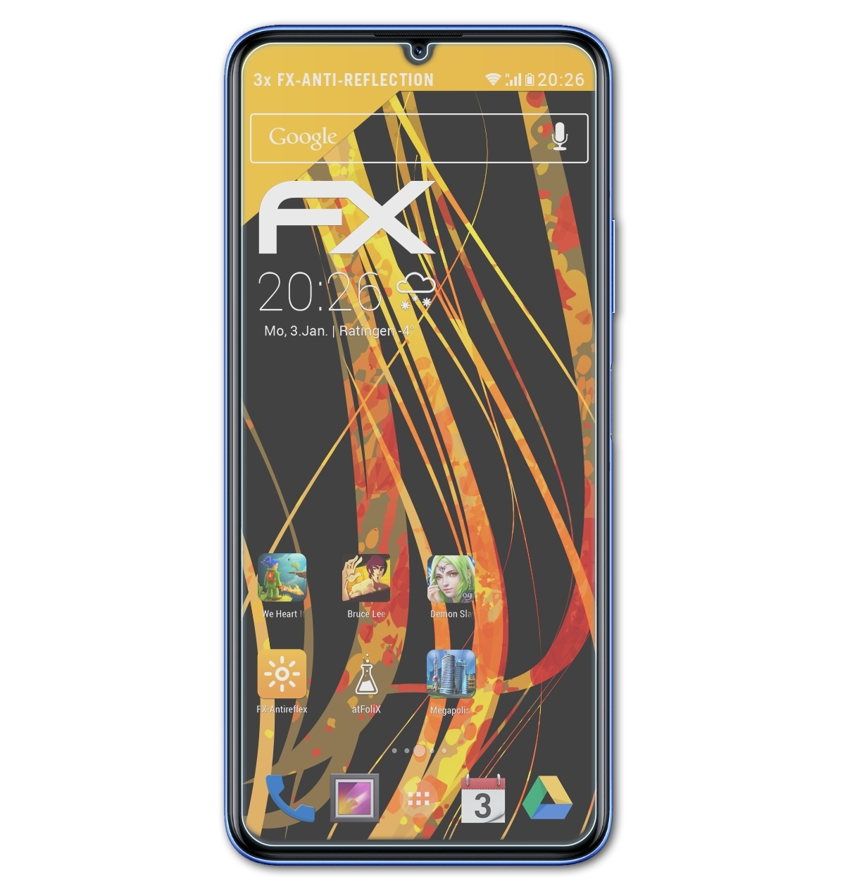 ATFOLIX 3x matt&stoßfest Displayschutz(für Nova Y70) Huawei