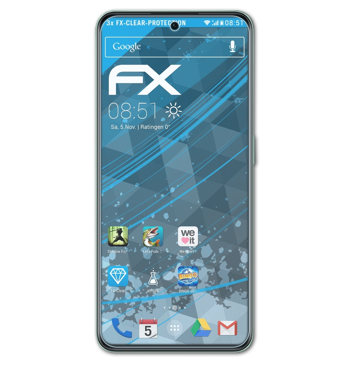 OnePlus 3x FX-Clear ATFOLIX Displayschutz(für 5G) 10R