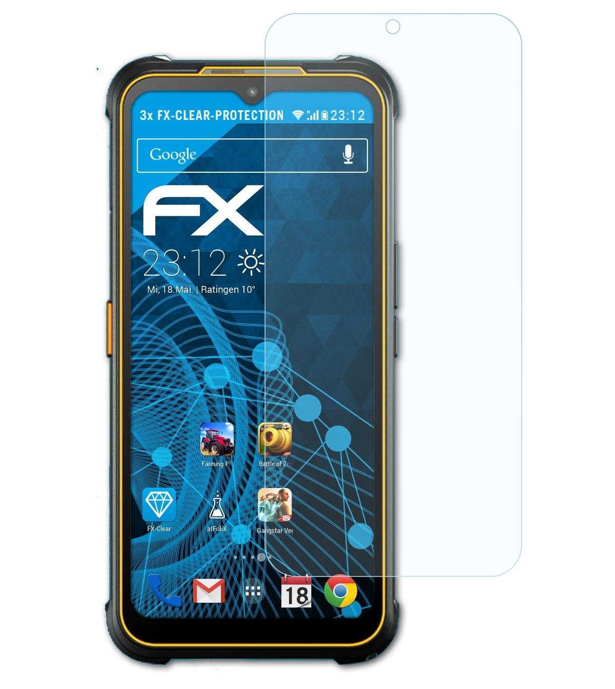 ATFOLIX 3x FX-Clear Displayschutz(für G1S) AGM Glory