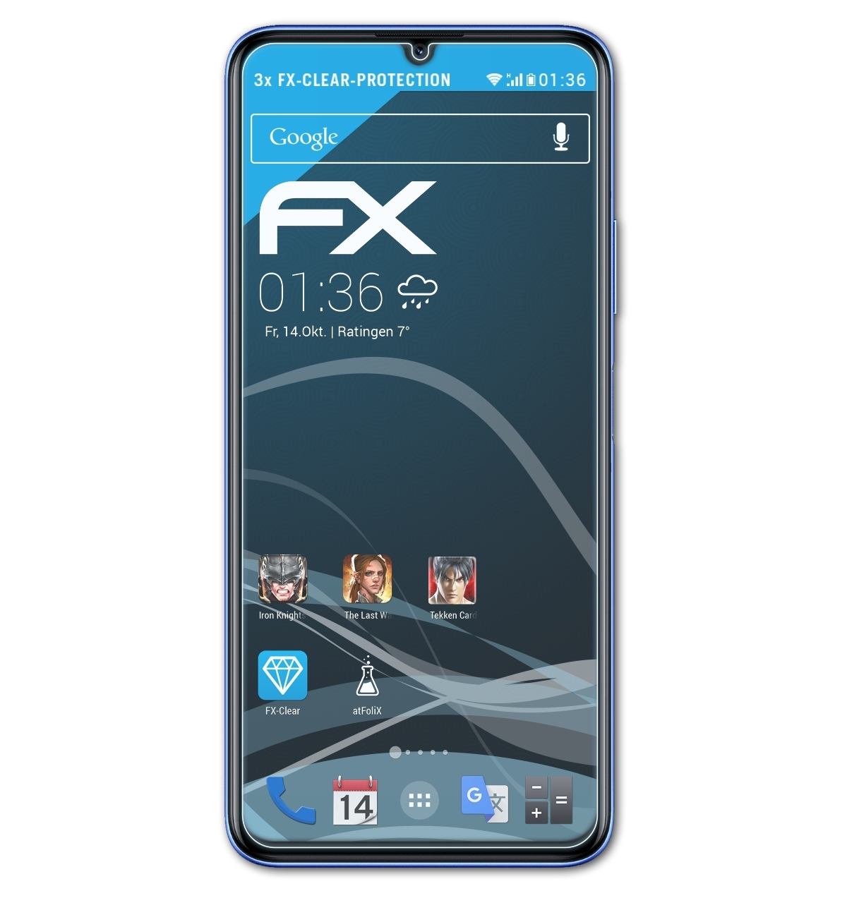 ATFOLIX 3x klar&stoßfest Displayschutz(für Nova Y70) Huawei