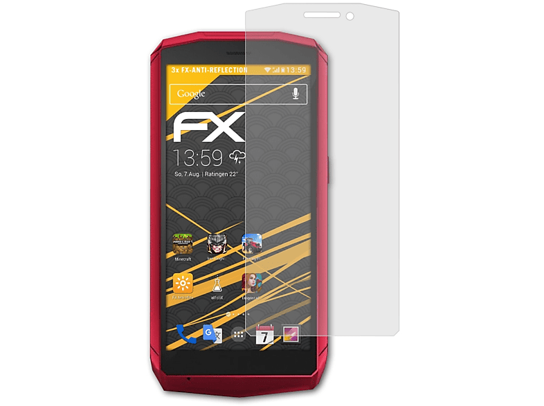ATFOLIX 3x matt&stoßfest Displayschutz(für Cubot Pocket)