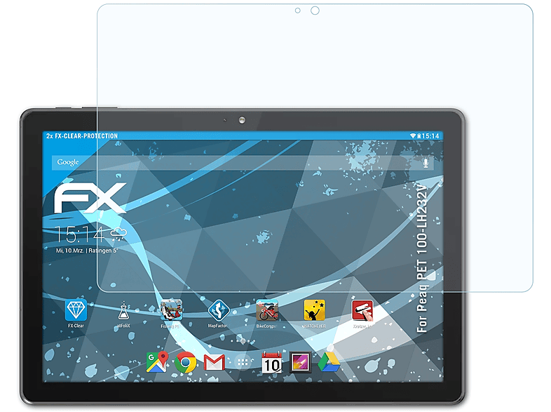 ATFOLIX 2x FX-Clear Displayschutz(für Peaq PET 100-LH232V)