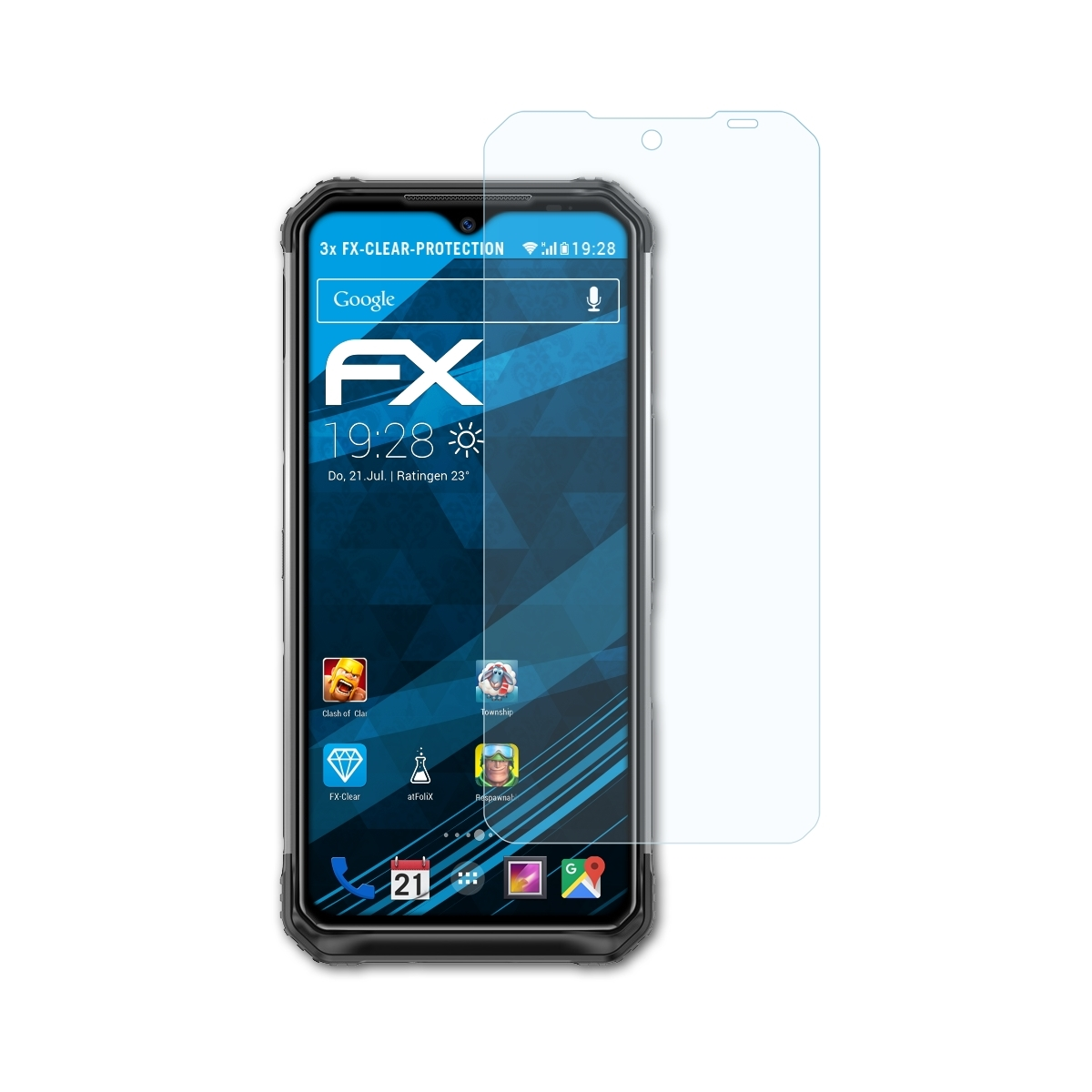 S95) Displayschutz(für Doogee 3x ATFOLIX FX-Clear