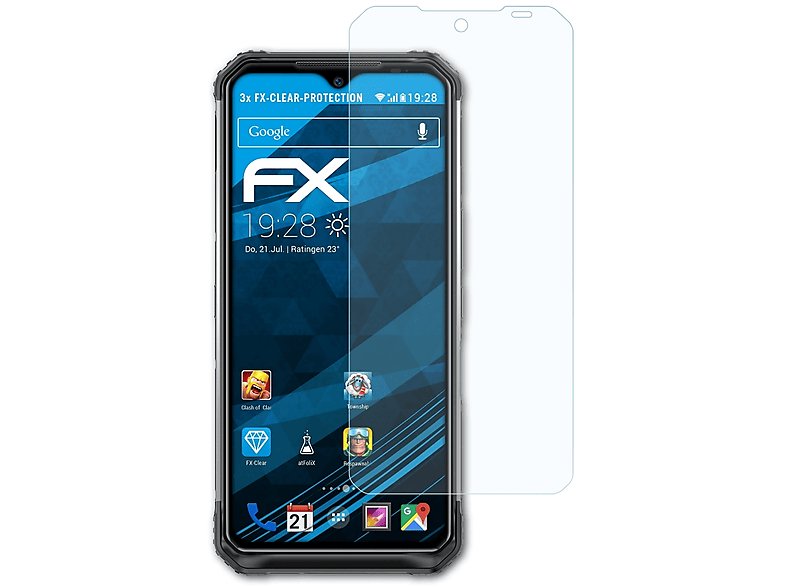 ATFOLIX 3x FX-Clear Displayschutz(für Doogee S95)