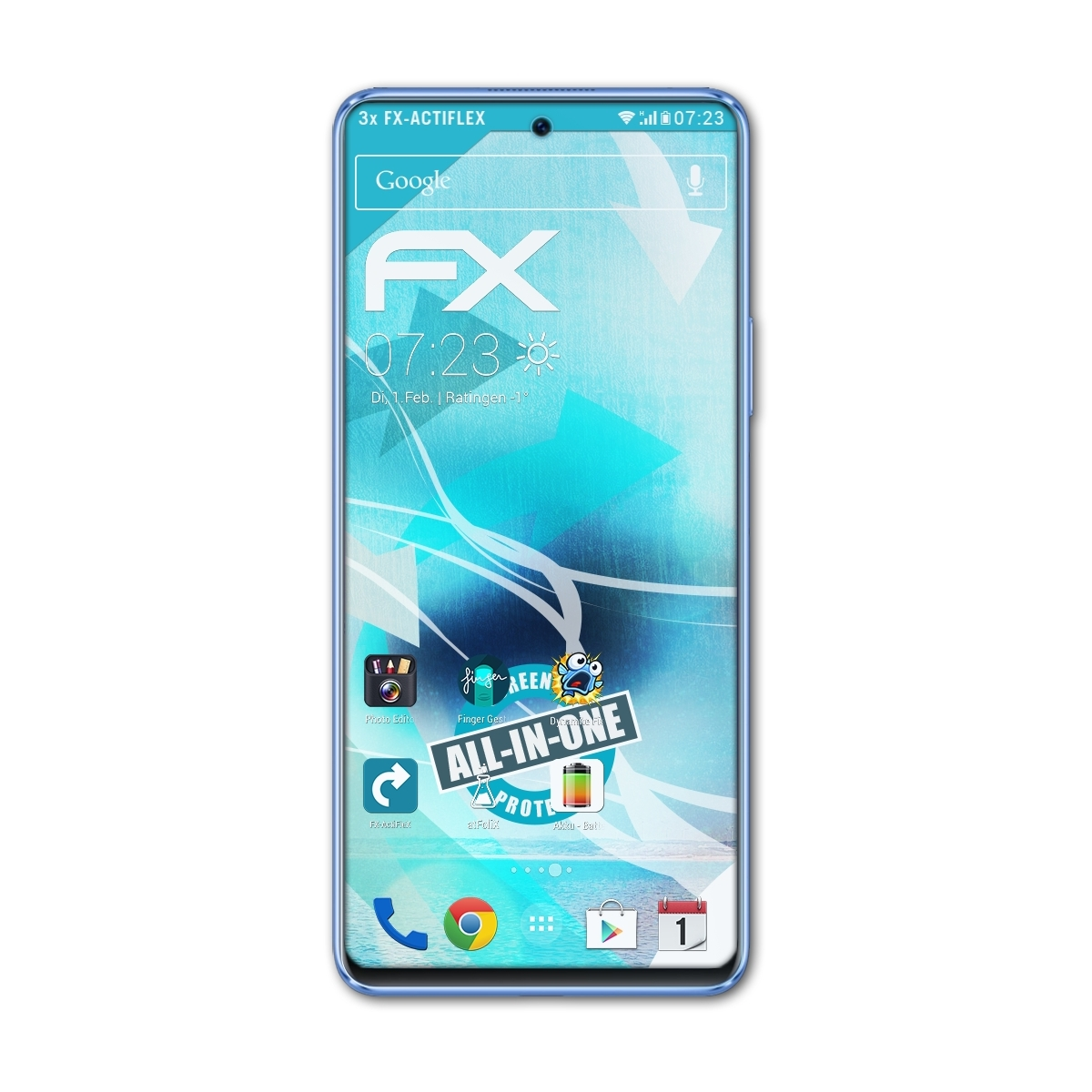 ATFOLIX 3x SE) FX-ActiFleX Huawei 9 Displayschutz(für Nova