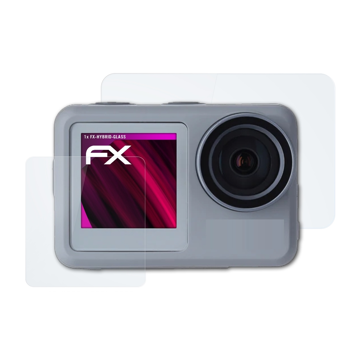 9S FX-Hybrid-Glass ATFOLIX Rollei Actioncam Plus) Schutzglas(für