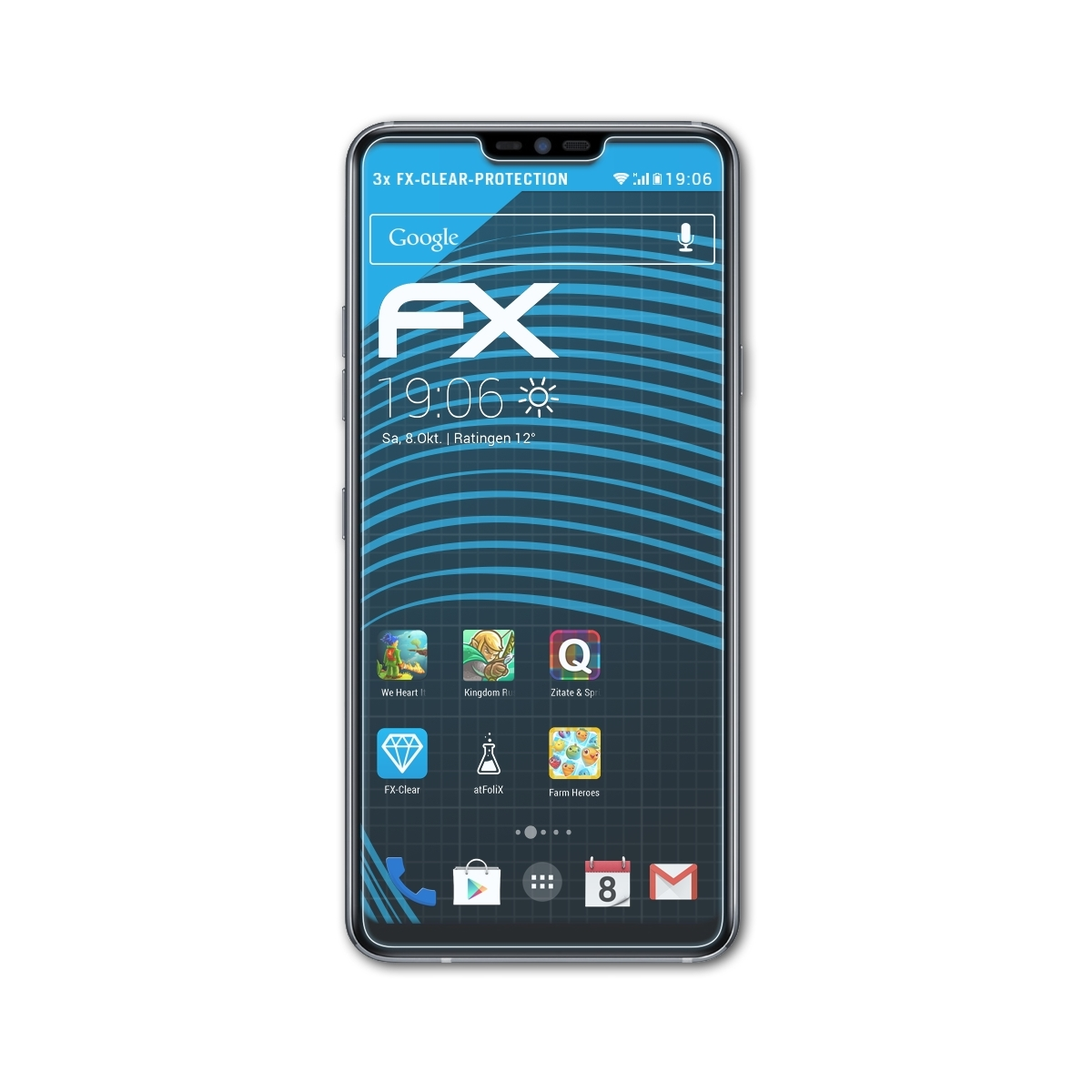 LG FX-Clear Displayschutz(für ThinQ) G7+ ATFOLIX 3x