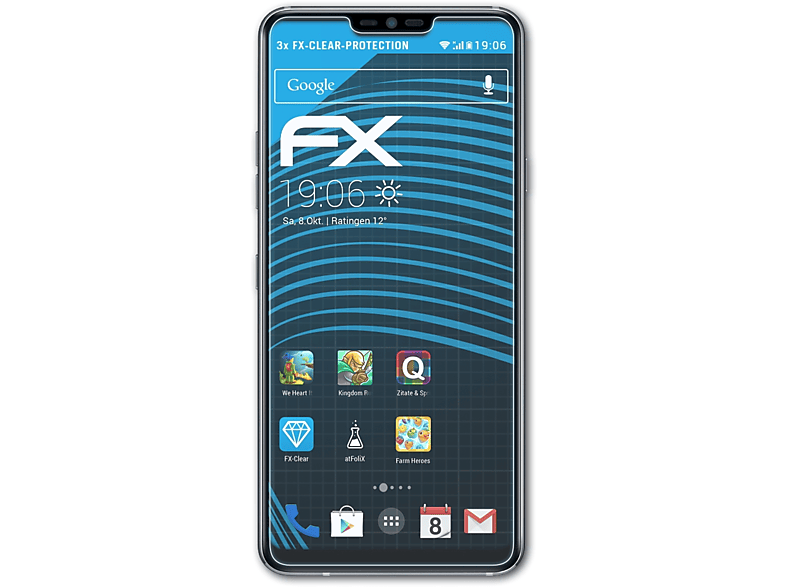 ATFOLIX 3x FX-Clear Displayschutz(für LG G7+ ThinQ)