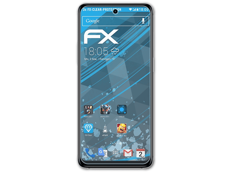 E32) Displayschutz(für ATFOLIX Motorola 3x Moto FX-Clear