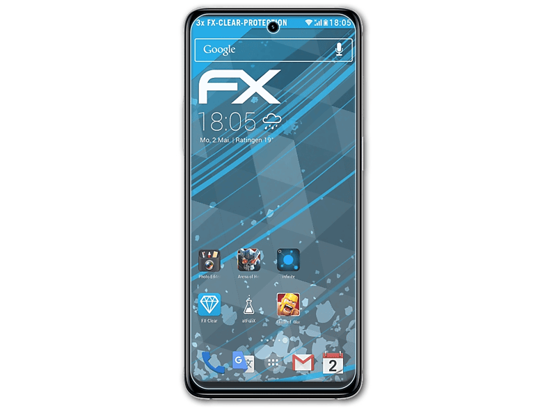 ATFOLIX E32) Moto Motorola FX-Clear 3x Displayschutz(für
