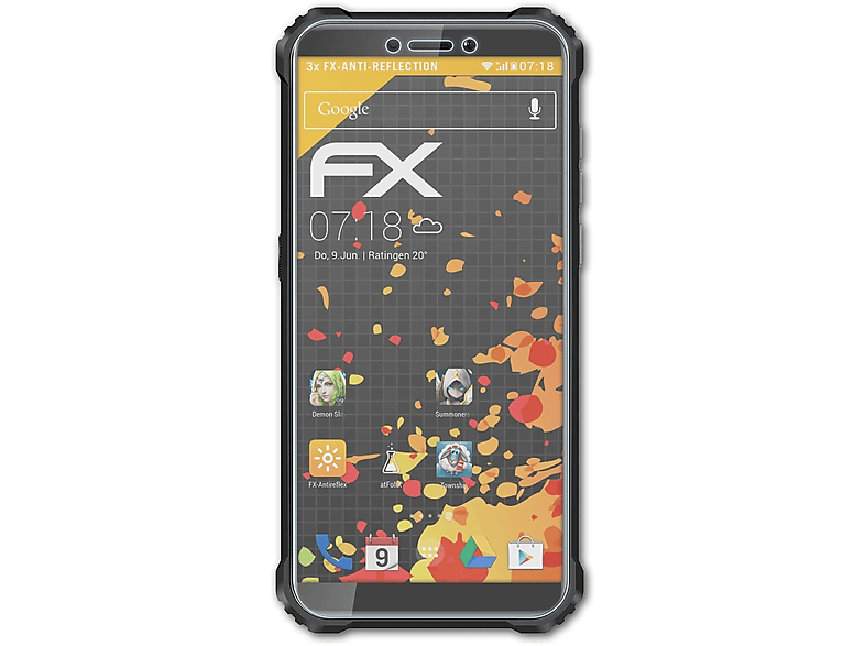 3x Oukitel Displayschutz(für ATFOLIX WP5) FX-Antireflex