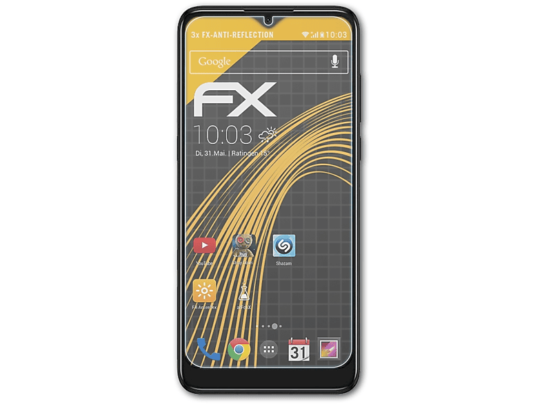 ATFOLIX 3x FX-Antireflex Displayschutz(für Alcatel 3L (2020))