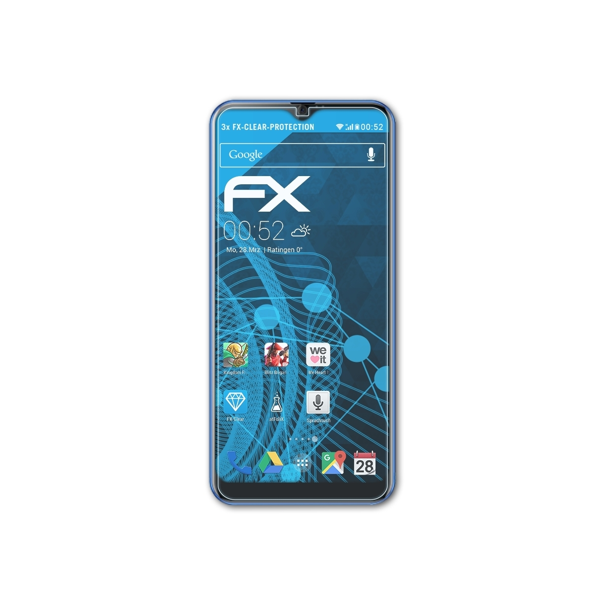 S9 ATFOLIX 3x Displayschutz(für FX-Clear Plus) Titanium Karbonn