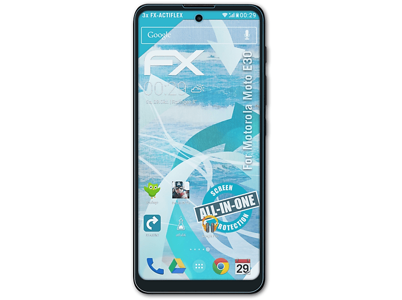 E30) Displayschutz(für ATFOLIX FX-ActiFleX Motorola Moto 3x