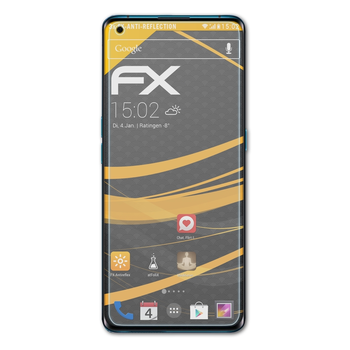 3x Displayschutz(für Oppo Find FX-Antireflex ATFOLIX X2)