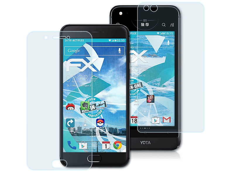 ATFOLIX 3x FX-ActiFleX Displayschutz(für Yota Devices YotaPhone 3)