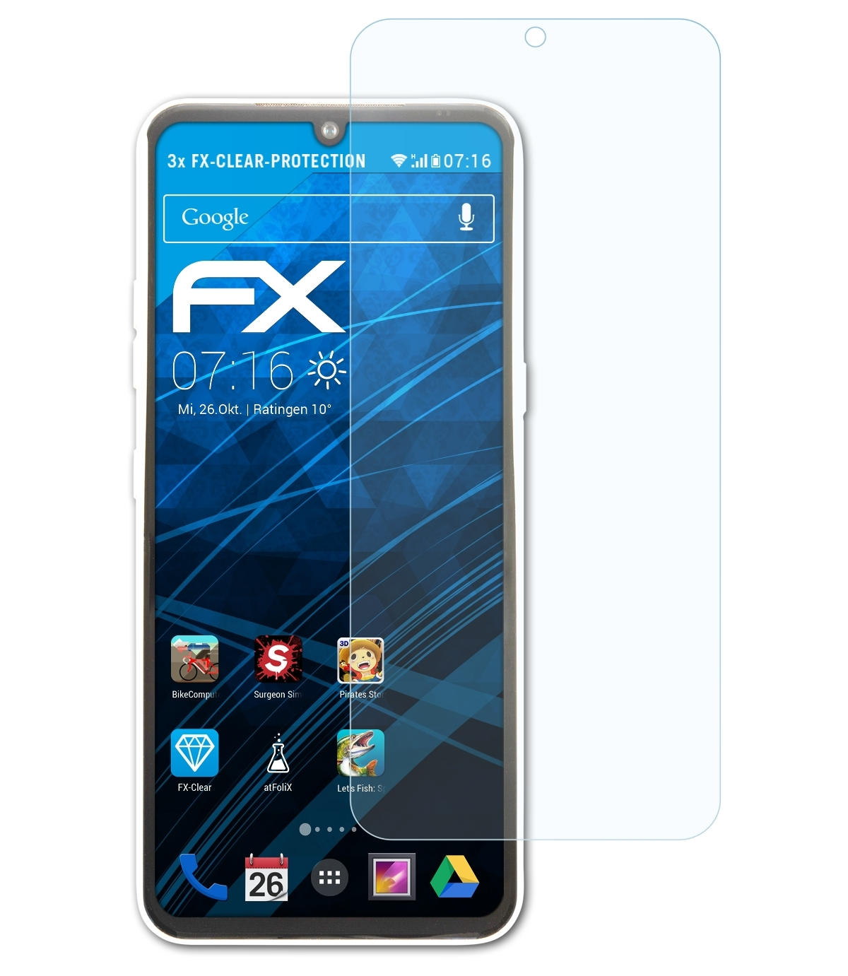 ATFOLIX LG FX-Clear Displayschutz(für ThinQ 5G) V60 3x