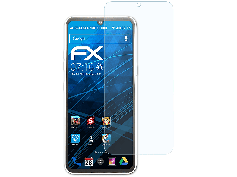 ATFOLIX 3x FX-Clear Displayschutz(für LG V60 ThinQ 5G)