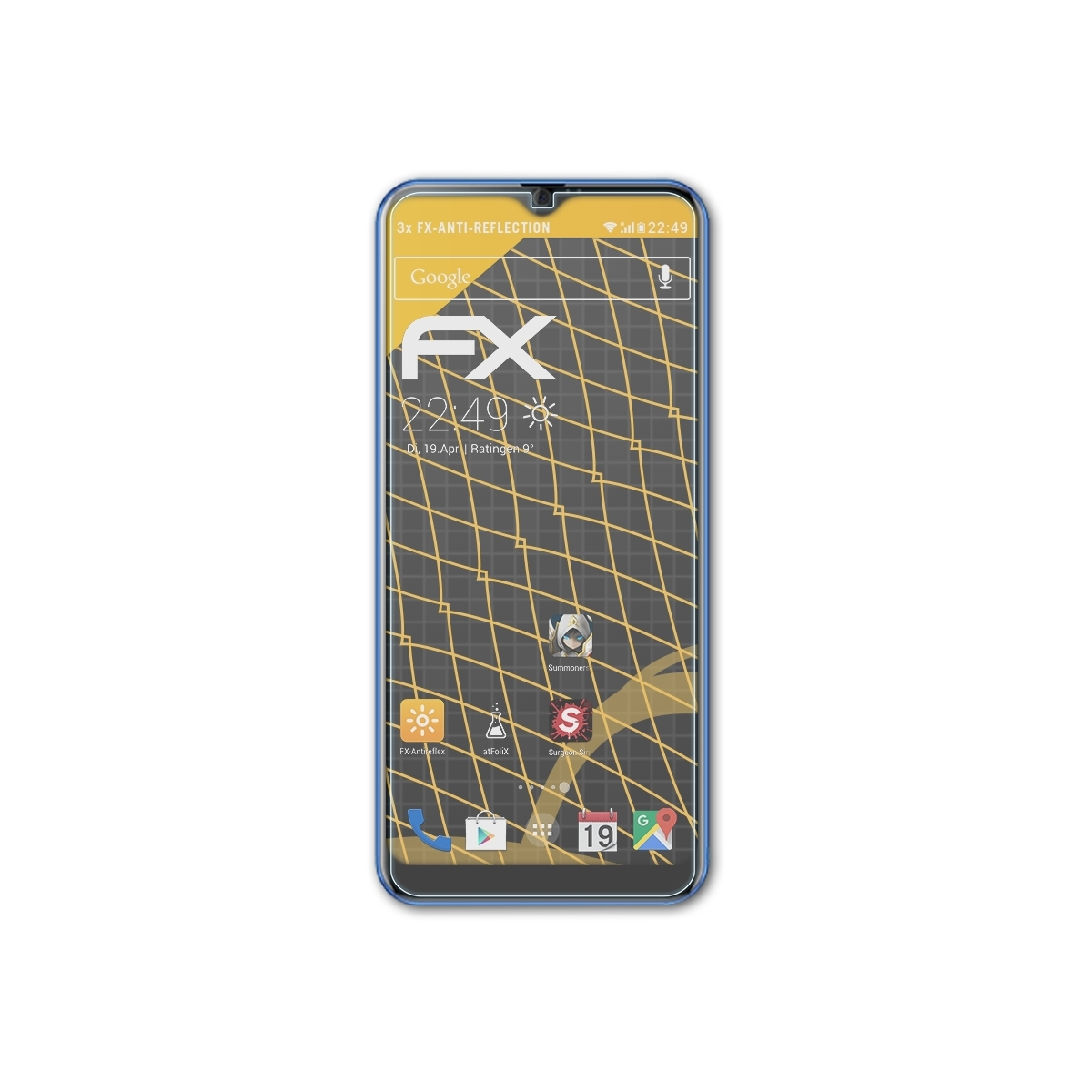 Titanium S9 3x FX-Antireflex ATFOLIX Karbonn Displayschutz(für Plus)