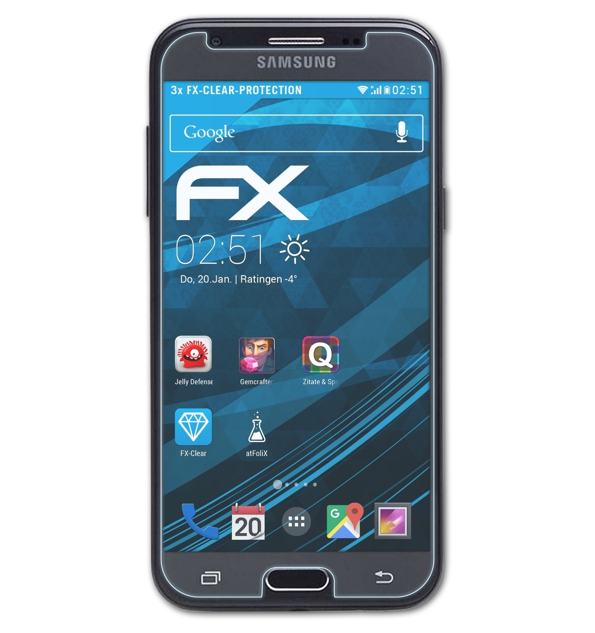 ATFOLIX 3x FX-Clear Displayschutz(für Samsung Wide2) Galaxy