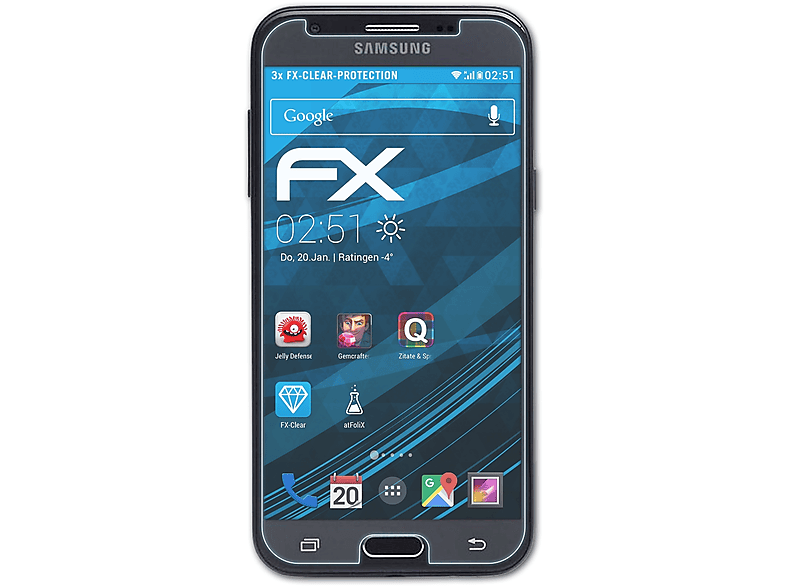 ATFOLIX 3x FX-Clear Samsung Displayschutz(für Wide2) Galaxy
