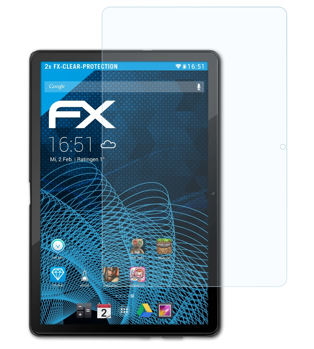 ATFOLIX Tab Blackview 10 Pro) 2x FX-Clear Displayschutz(für
