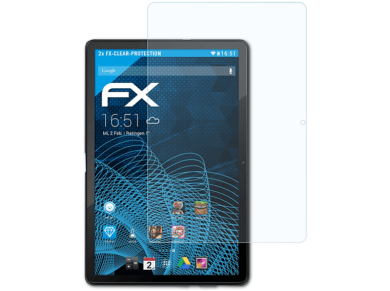 10 Blackview Tab Displayschutz(für FX-Clear Pro) ATFOLIX 2x