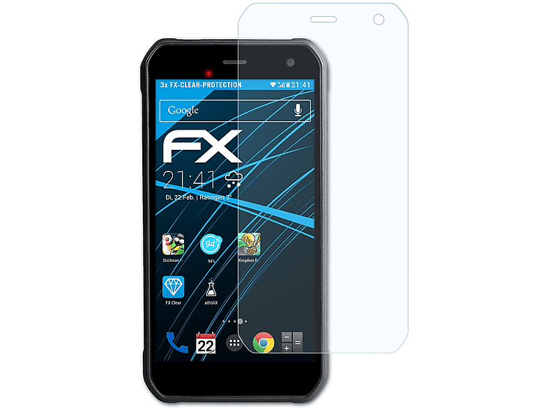 3x G8) ATFOLIX FX-Clear Displayschutz(für Evolveo StrongPhone