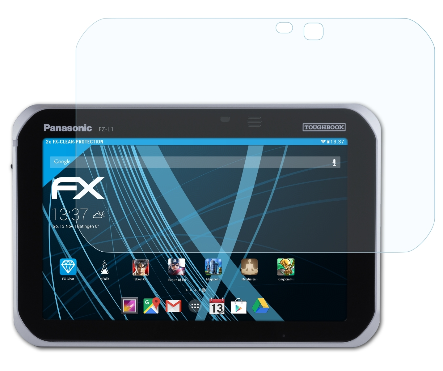 ATFOLIX 2x FX-Clear Displayschutz(für Toughbook FZ-L1) Panasonic