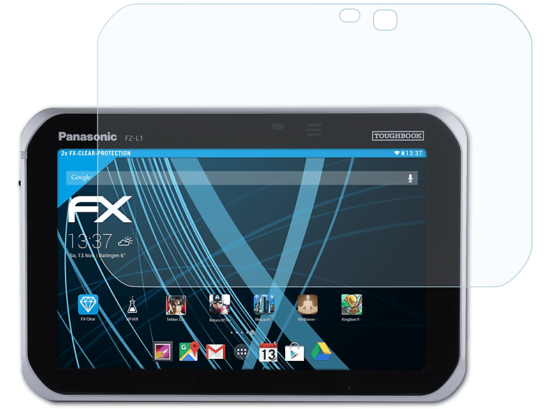 ATFOLIX 2x FX-Clear Displayschutz(für Panasonic Toughbook FZ-L1)